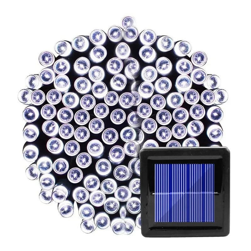 Shada white / 22M 200LEDs 7m/12m/22m Christmas Garland Led Fairy Light Outdoor Solar Powered String Lights 8 Mode Garden Wedding Decoration Waterproof