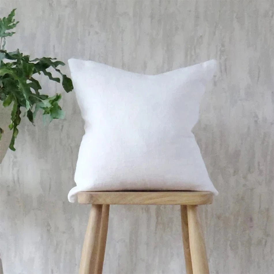Shada White / 30X50CMX1PC Premium 100% Linen Pillowcase - Soft, Comfortable Cushion Cover with Invisible Zipper for Home Decor