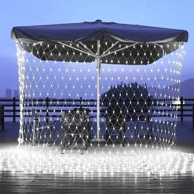 Shada white / EU Plug 220V / 6M x 4m 4x6M 3x3M Christmas Garlands LED String Christmas Net Lights Mesh Fairy Xmas Party Garden Wedding Decoration Curtain Light