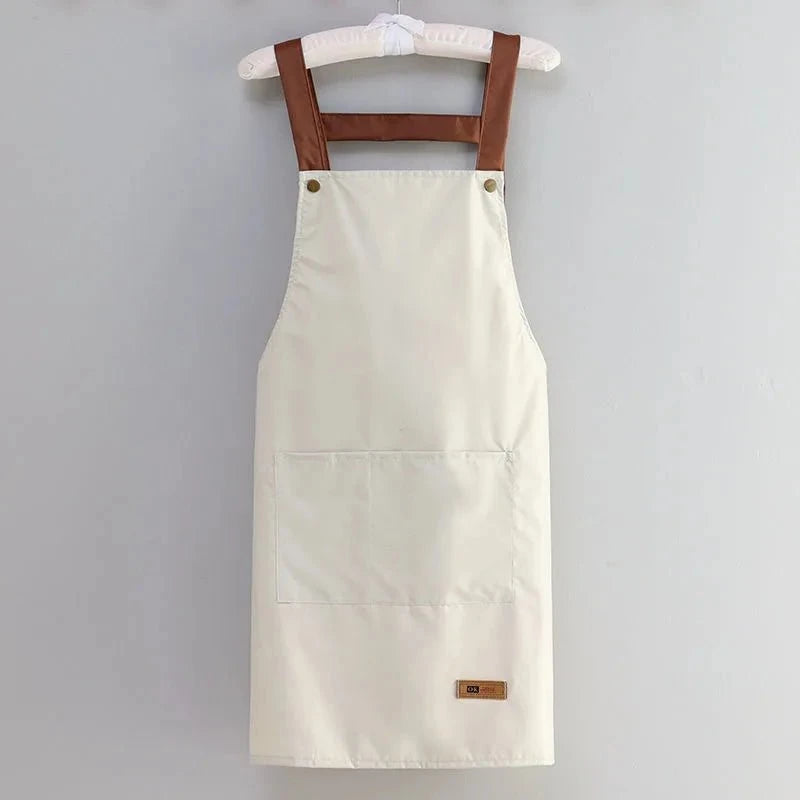 Shada White / OneSize Printed Apron For Home Waterproof And Oil Proof Kitchen Work Apron Convenient Storage Apron For Men And Women Adult