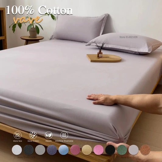 Shada 100% Cotton Fitted Sheets | Deep Pocket All Sizes | Mattress Protector