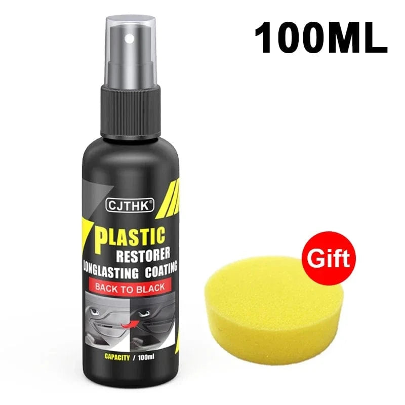 Shada 100ml Car Plastic Restorer - Back to Black Gloss Finish Coating, Long-Lasting Leather & Plastic Cleaner