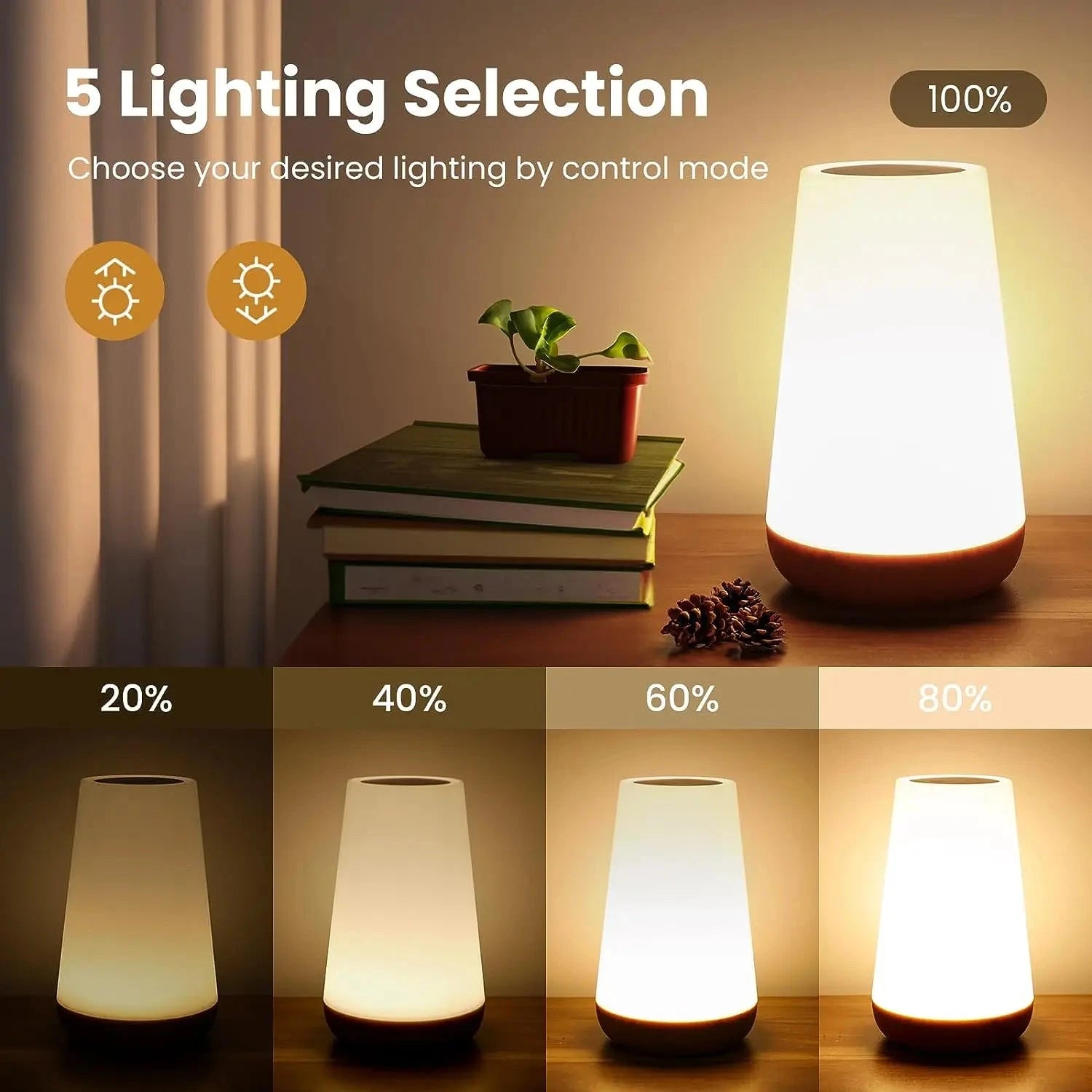Shada 13 Color Night Light Table Lamp Bedside Lamp For Bedroom 13 Color Changing Touch Night Light RGB Remote Dimmable USB Rechargeable Portable Room Light