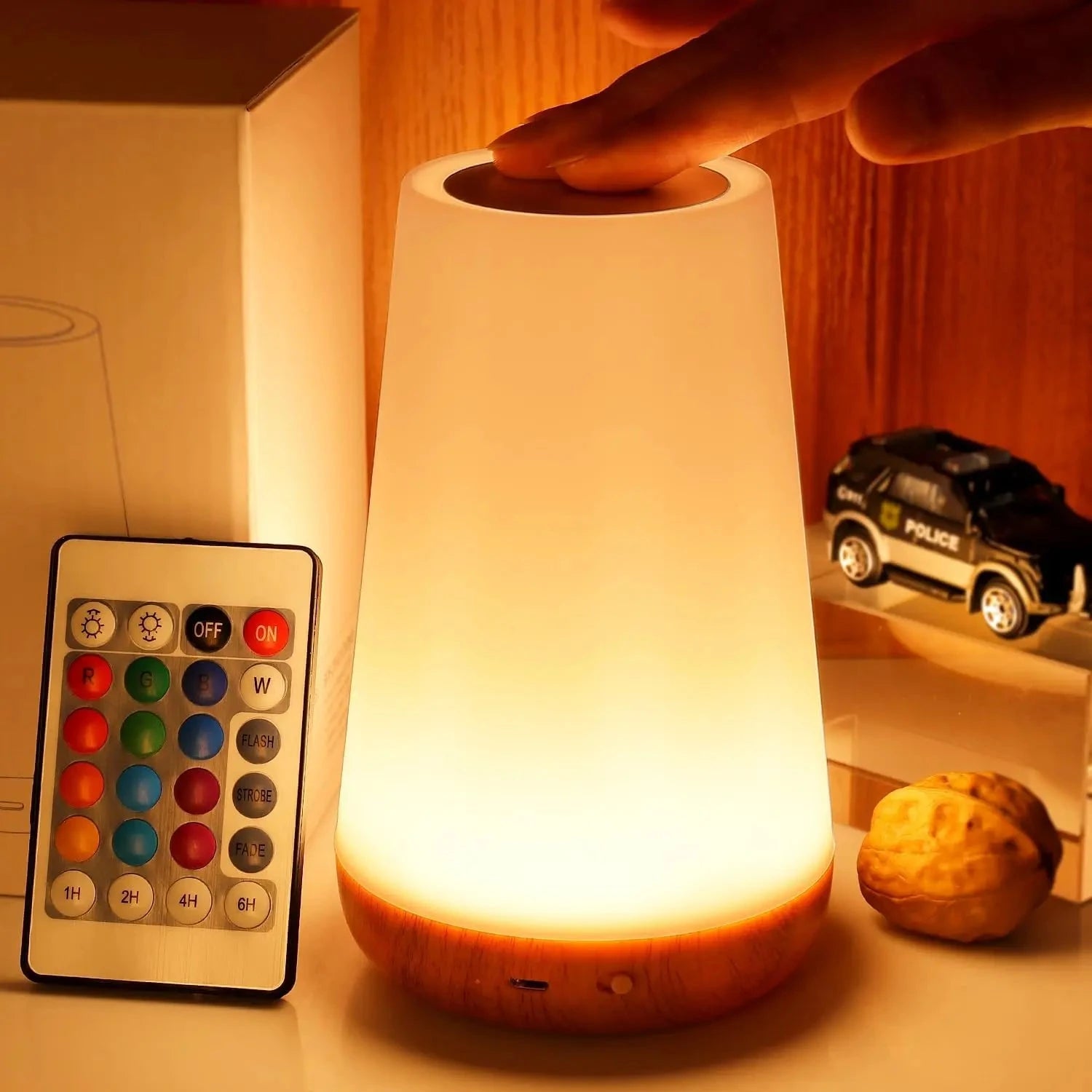 Shada 13 Color Night Light Table Lamp Bedside Lamp For Bedroom 13 Color Changing Touch Night Light RGB Remote Dimmable USB Rechargeable Portable Room Light