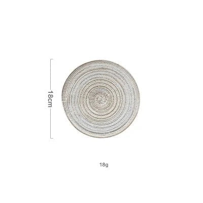 Shada 18cm beige / 6pcs 6pcs Round Table Mat Woven Ramie Placemats Anti Slip Dining Table Mats Non-Slip Tableware Bowl Pads Kitchen Drink Cup Coasters