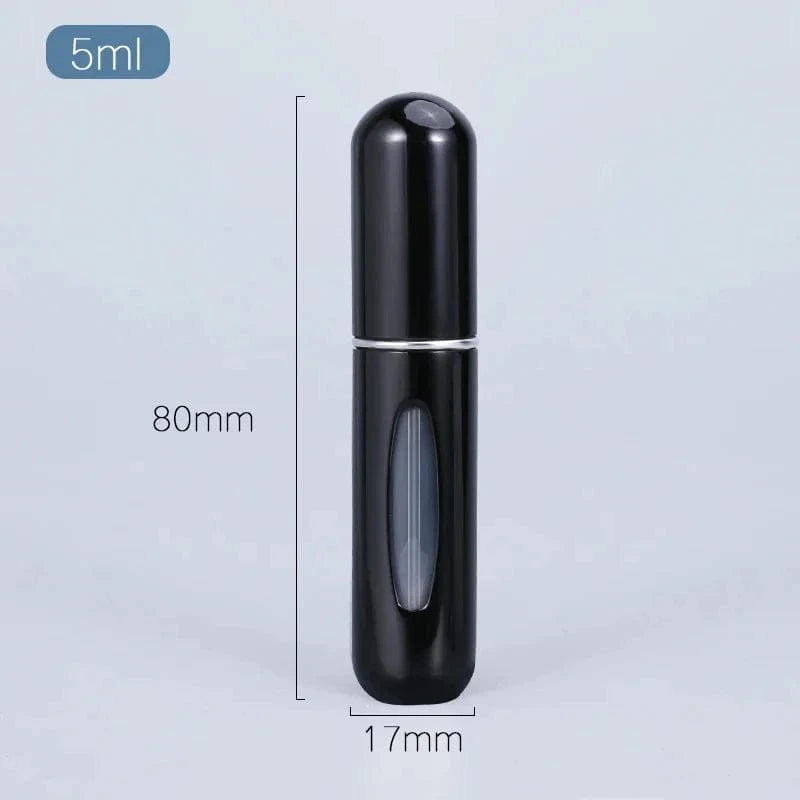 Shada 1pc-5ml bright black Portable 5ml 8ml Refillable Perfume Bottles Atomizer for Travel - Cosmetic Spray Bottles
