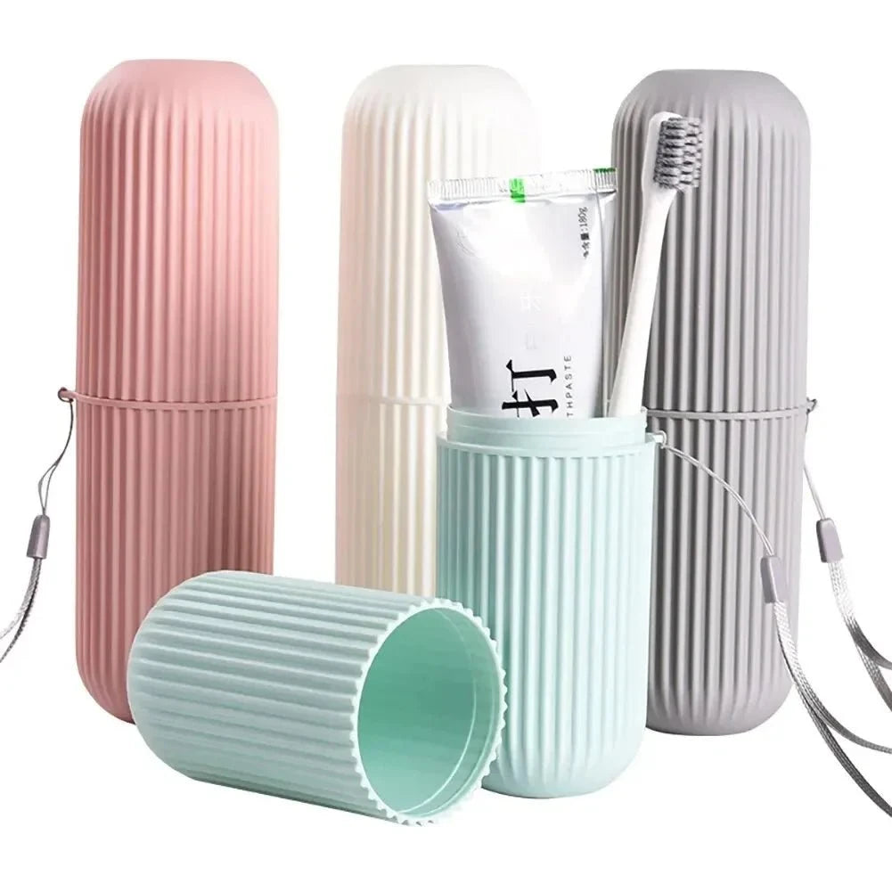 Shada 1pc Portable Toothbrush Cup Bathroom Toothpaste Holder Storage Case Box Organizer Travel Toiletries Storage Cup New Creative