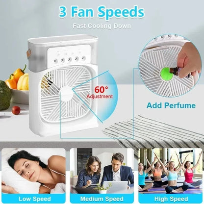 Shada 3-in-1 Fan Air Conditioner with LED Lights & Humidifier