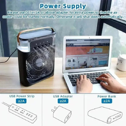 Shada 3-in-1 Fan Air Conditioner with LED Lights & Humidifier