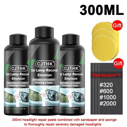 Shada 300ml Car Headlight Restoration Kit - Scratch Remover & Oxidation Cleaner with Polishing Liquid