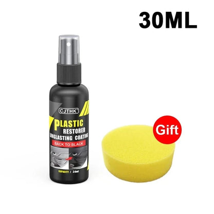 Shada 30ml Car Plastic Restorer - Back to Black Gloss Finish Coating, Long-Lasting Leather & Plastic Cleaner