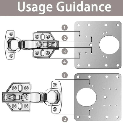 Shada 4PCS A Stainless Steel Cabinet Hinge Repair Plate Kit for Kitchen Cupboards - Durable and Easy to Install