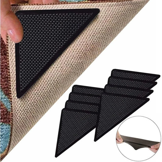Shada 4Pcs8pcs/set Triangle Washable Reusable Rug Gripper Anti-skid Rubber Mat Non Slip Patch Tape for Tile Floors Carpets Corners Pad