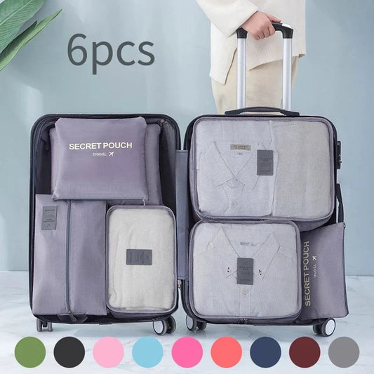 Shada 6pcs Travel Organizer Storage Bags Portable Travel Suitcases Organizer Travel Bag For Women Luggage Organizer Clothes Shoes Bag