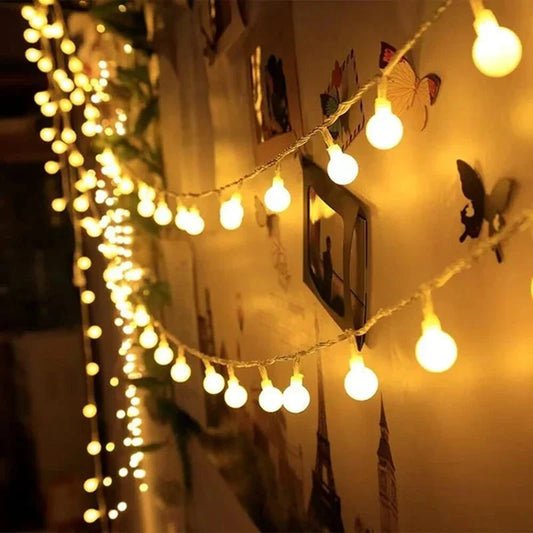 Shada ball warm / 3m 20leds 10/20/40/80 Led Globe String Lights Battery Operated Fairy Light For Garden Christmas Wedding Party camping Atmosphere Decor