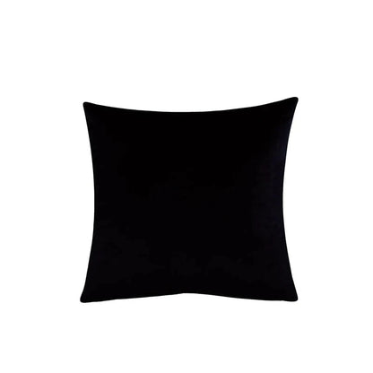 Shada Black / 55x55cm MACT Velvet Throw Pillow Cover 55x55/60x60cm - Soft Solid Square Cushion Case for Home, Sofa & Car