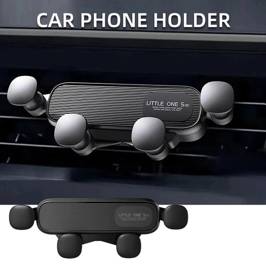 Shada Black Gravity Car Phone Holder - Universal Air Vent Mount for 4.7-7 Inch Smartphones, Shockproof Design