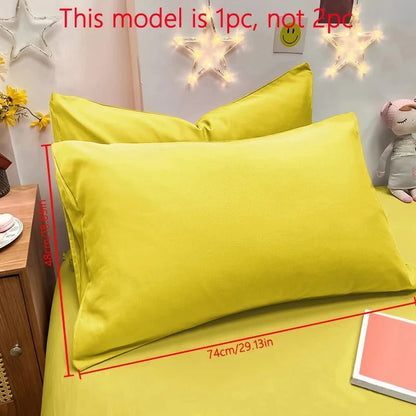 Shada Bright yellow / 48x74cm 1 Piece Of Matte Solid Color Pillowcase, Bedroom Pocket Sealed Soft Pillowcase, Bedding