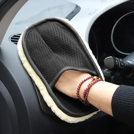 Shada Car Washing Imitation Wool Gloves Thickened Plush Car Wiping Gloves Waxing Polishing Car Cleaning Products cleaning cloth