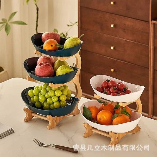 Shada Creative Modern Plastic Fruit Plate Snack Dish - Dried Fruit Basket & Cake Stand for Home Decor