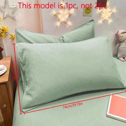 Shada Dark green / 48x74cm 1 Piece Of Matte Solid Color Pillowcase, Bedroom Pocket Sealed Soft Pillowcase, Bedding
