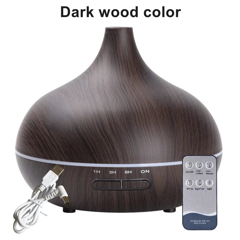 Shada Dark wood color Shada Aroma Diffuser 7 Color LED Lights Ultrasonic Essential Oil Diffuser with Remote Control