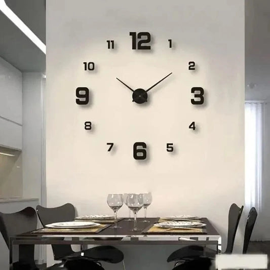 Shada DIY Frameless Acrylic Wall Clock - Antique Style Silent Living Room Office Decoration
