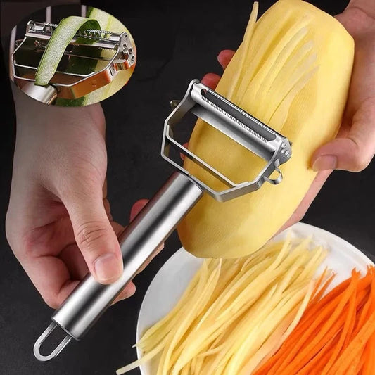 Shada Double-Headed Stainless Steel Kitchen Peeler - Multifunctional Fruit & Vegetable Tool