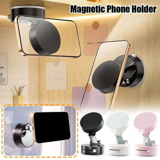 Shada Double-Sided Suction Cup Magnetic Phone Holder - Foldable, Multi-Functional Design with Strong Grip