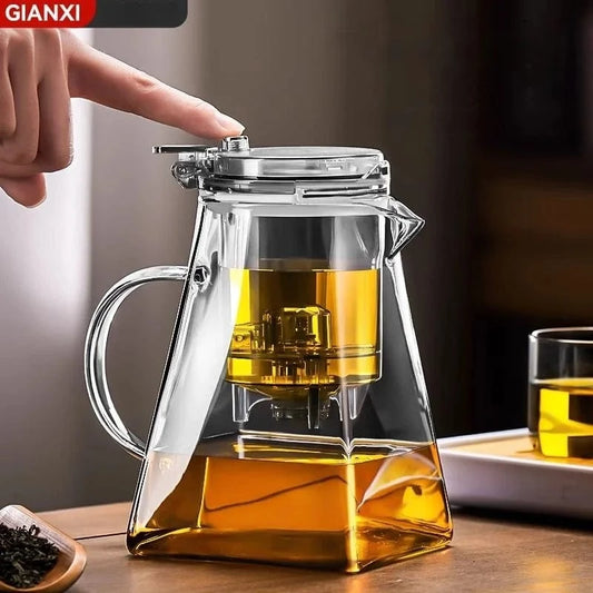 The GIANXI 750ML Glass Teapot Set offers an elegant and functional tea experience. Made from premium borosilicate glass, it keeps tea warm without getting hot to touch. Features a press-down lid for drip-free pouring and a filter for full leaf expansion...