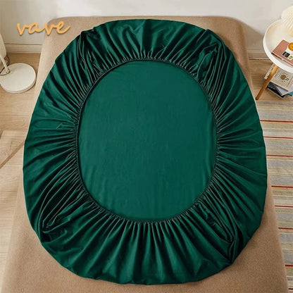 Shada Green / 150x190cmx30cm 100% Cotton Fitted Sheets | Deep Pocket All Sizes | Mattress Protector