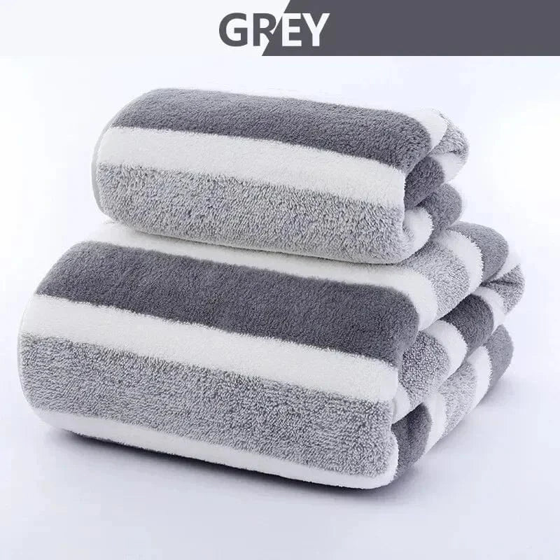 Shada Grey / 1pc / 70x140cm Large Absorbent Microfiber Bath Towels for Couples - Soft, Comfortable, Machine Washable
