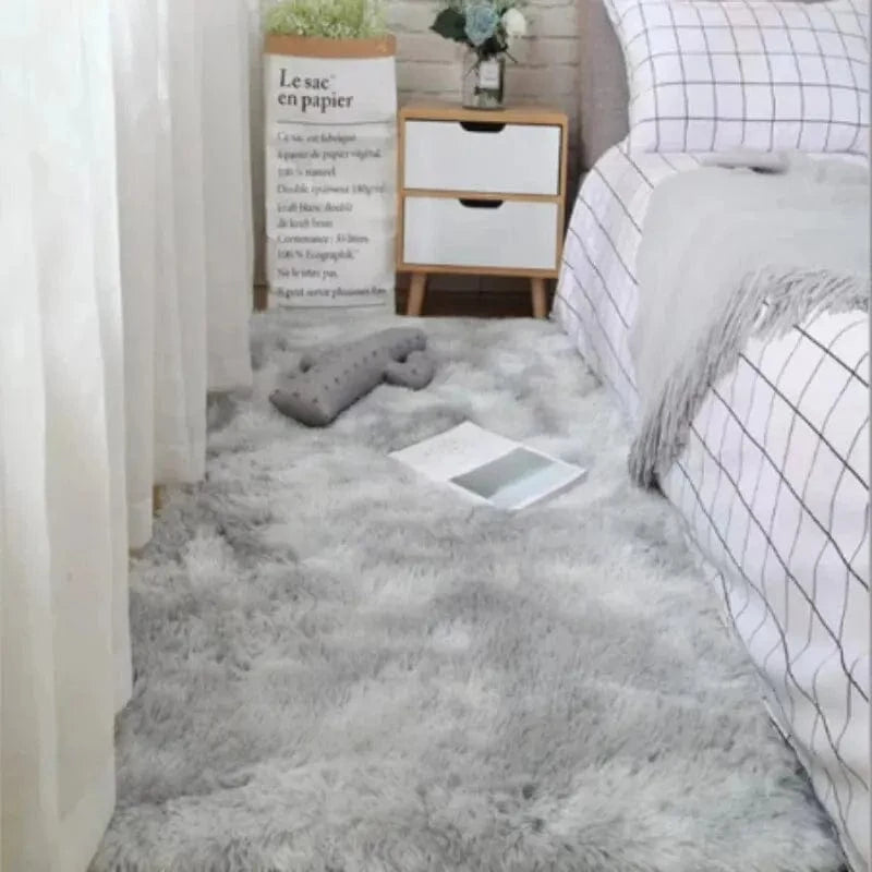 Shada Grey / 50x80cm VIKAMA Shaggy Area Rugs - Soft Plush Non-Slip, Machine Washable, Fade Resistant, Solid Design