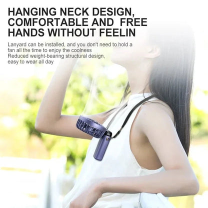Shada Handheld Mini Fan Foldable Portable Neck Hanging Fans 5 Speed USB Rechargeable Fan with Phone Stand and Display Screen 1800mAh