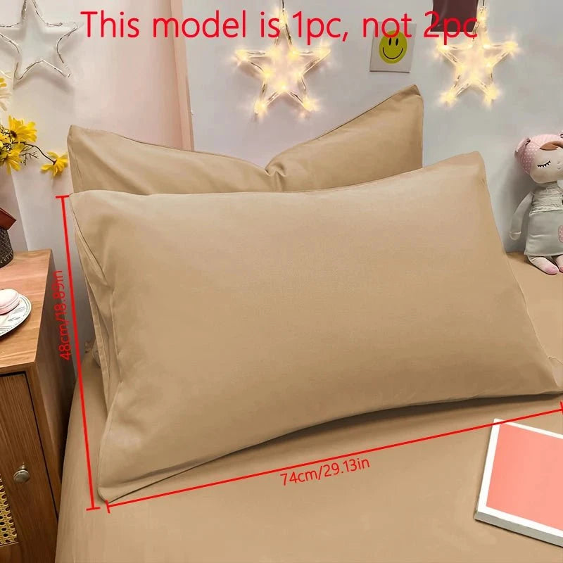 Shada Khaki / 48x74cm 1 Piece Of Matte Solid Color Pillowcase, Bedroom Pocket Sealed Soft Pillowcase, Bedding