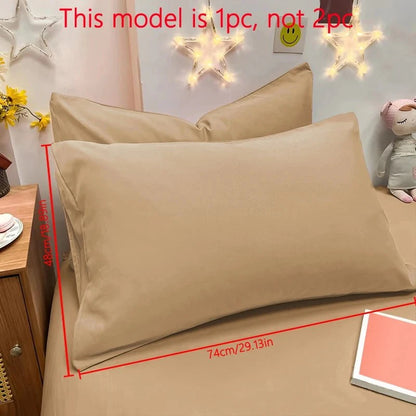 Shada Khaki / 48x74cm 1 Piece Of Matte Solid Color Pillowcase, Bedroom Pocket Sealed Soft Pillowcase, Bedding