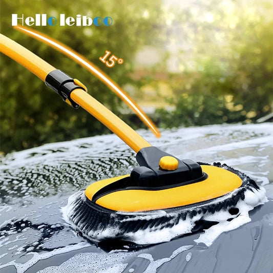 Shada LEIBOO 95cm Telescoping Car Wash Mop Brush with Chenille Mop Head and Retractable Handle
