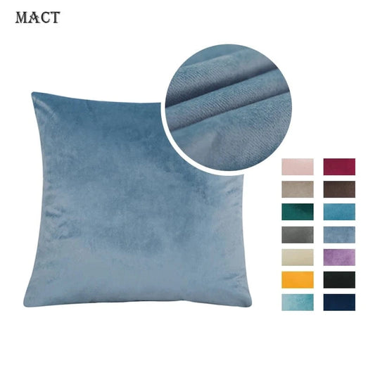 Shada MACT Velvet Throw Pillow Cover 55x55/60x60cm - Soft Solid Square Cushion Case for Home, Sofa & Car