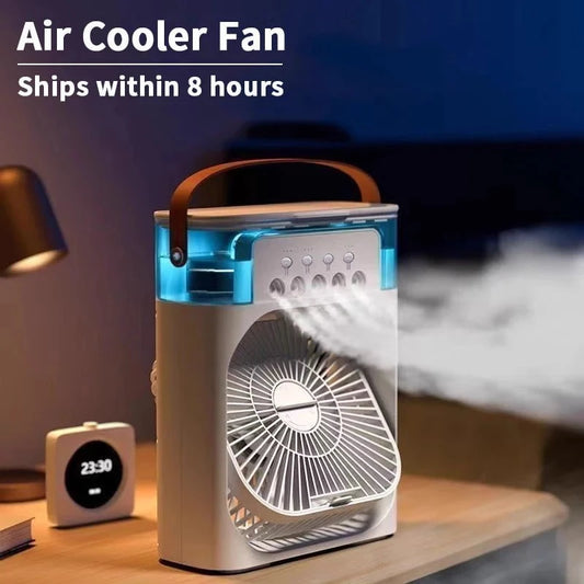 Shada New 3 In 1 Fan AIr Conditioner Household Small Air Cooler LED Night Light Portable Humidifier Air Adjustment Fan Office Home Fan