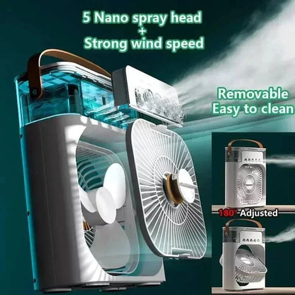 Shada New 3 In 1 Fan AIr Conditioner Household Small Air Cooler LED Night Light Portable Humidifier Air Adjustment Fan Office Home Fan