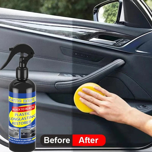 Shada Plastic Restorer Back To Black Gloss - Auto Polish & Repair Coating for Leather and Upholstery