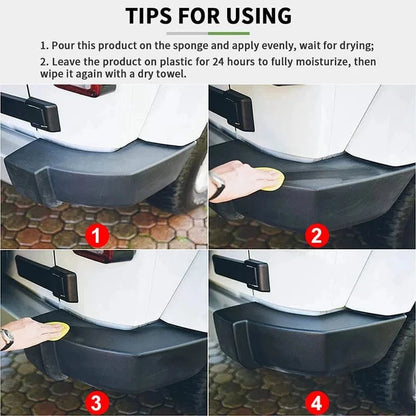Shada Plastic Restorer Back To Black Gloss - Auto Polish & Repair Coating for Leather and Upholstery