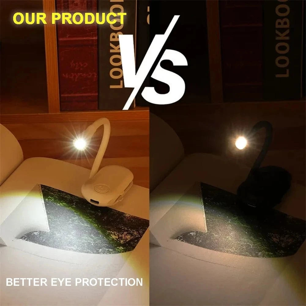 Shada Portable USB Rechargeable LED Book Light with Eye Protection - 360° Clip-On Design for Reading