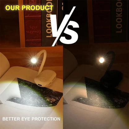 Shada Portable USB Rechargeable LED Book Light with Eye Protection - 360° Clip-On Design for Reading