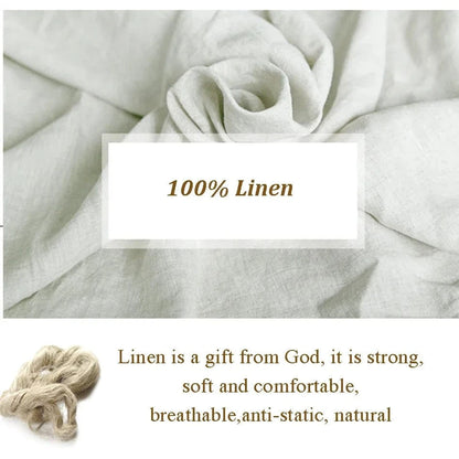 Shada Premium 100% Linen Pillowcase - Soft, Comfortable Cushion Cover with Invisible Zipper for Home Decor