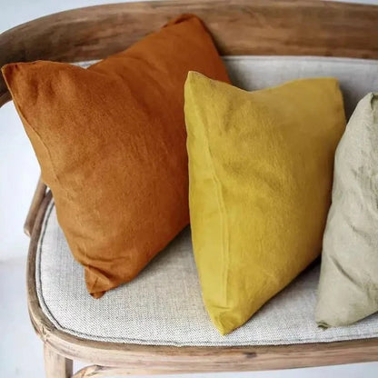 Shada Premium 100% Linen Pillowcase - Soft, Comfortable Cushion Cover with Invisible Zipper for Home Decor