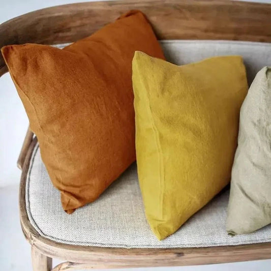 Shada Premium 100% Linen Pillowcase - Soft, Comfortable Cushion Cover with Invisible Zipper for Home Decor