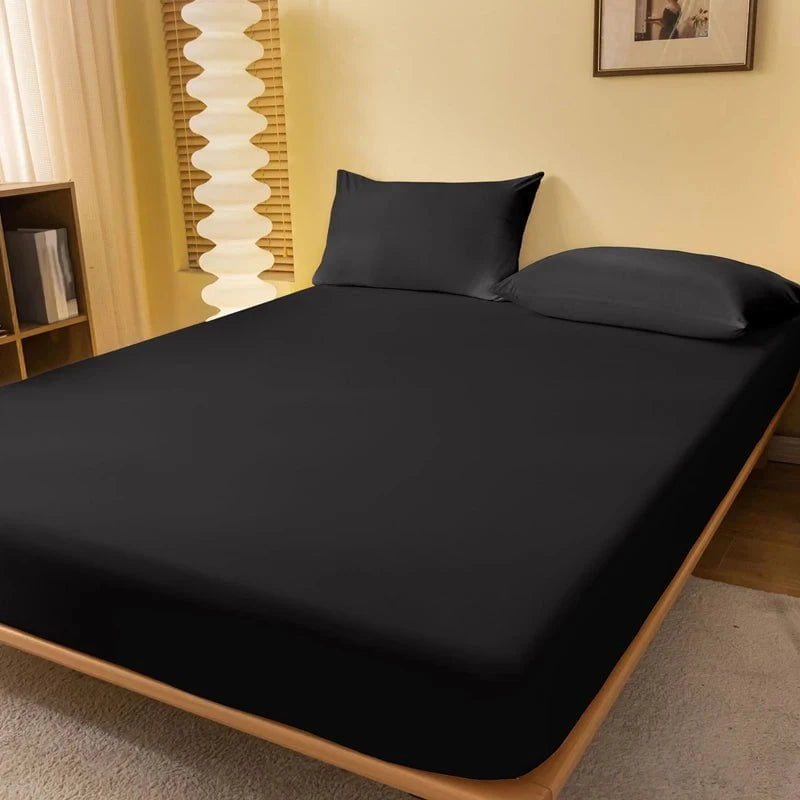 Shada Pure black / 200x220cm 1 piece of solid color matte bed sheet, solid color bed cover for bedroom, bedding (excluding pillowcases)