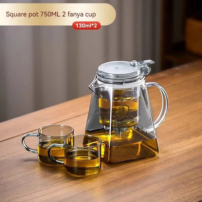 The GIANXI 750ML Glass Teapot Set offers an elegant and functional tea experience. Made from premium borosilicate glass, it keeps tea warm without getting hot to touch. Features a press-down lid for drip-free pouring and a filter for full leaf expansion...