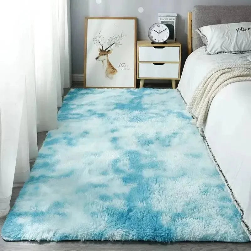 Shada Sky Blue / 40x60cm VIKAMA Shaggy Area Rugs - Soft Plush Non-Slip, Machine Washable, Fade Resistant, Solid Design